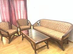sheesham wood sofa set with table