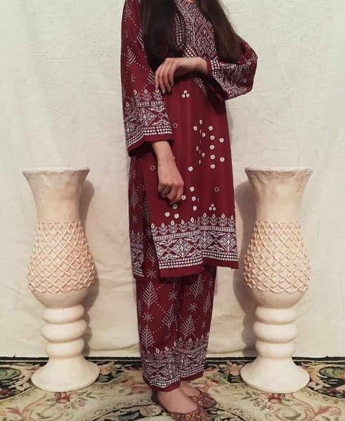 Chunnri Style Linen 2pc/price::1200/online work 2