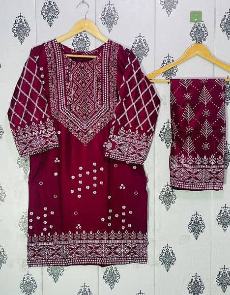 Chunnri Style Linen 2pc/price::1200/online work 3