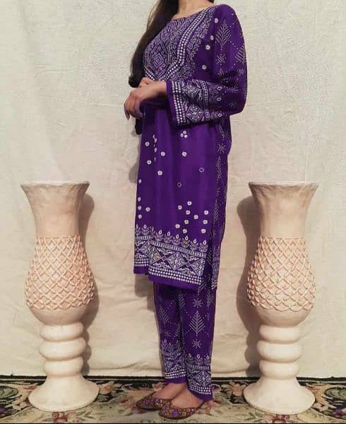 Chunnri Style Linen 2pc/price::1200/online work 4