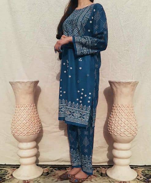 Chunnri Style Linen 2pc/price::1200/online work 5