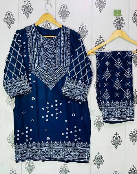 Chunnri Style Linen 2pc/price::1200/online work 7