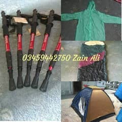 Camping tents/raincoats/hiking sticks available 03129442750 Zain Ali