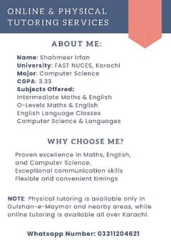 Online and Physical Tutor