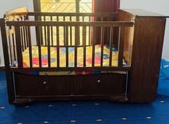 baby cort, baby crib with attached cupboard used for sale