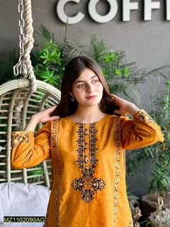 2PEC Women sitiched Lawn Embroidered Shirt And trousers