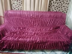 New 7 seater sofa cover and 2 free mehroon chair cover