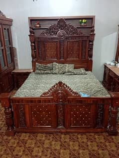 Bed with side tables, Dressing, Wardrobe and Crockery cabinet