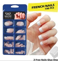 FRENCH NAILS  100 pcs 2 free Nails Glue Sheets
