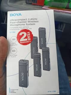 boya  ultracompact 4 chanal wireless microphone system
