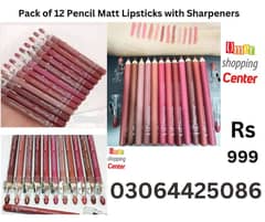 Pack of 12 Matt Pencil Lipsticks