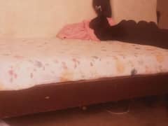 Solid wooden bed for urgent sale_matress also available