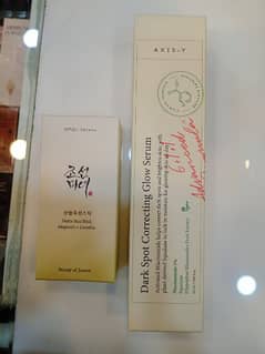 Axis Y dark spot corrector serum Korean And Beauty of joesen sunscreen
