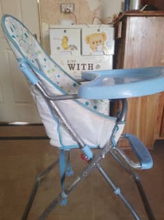 Baby feeding chair in blue colour. .