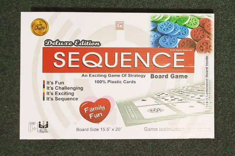 SEQUENCE STRATEGY BOARD GAME LAMINATED BOARD (NEW) 0