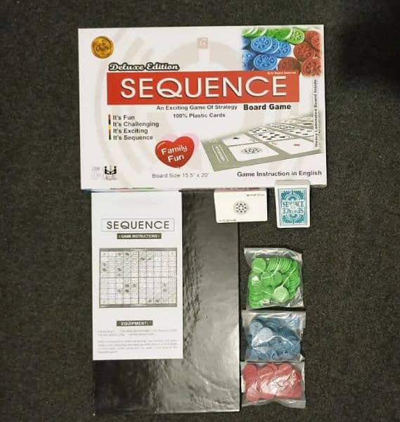 SEQUENCE STRATEGY BOARD GAME LAMINATED BOARD (NEW) 2