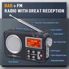 FM DAB Radio with Bluetooth,Radio with RDS/Preset Function, Small Digi