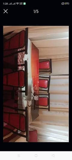 dining table but one chair is damage in low price 12000