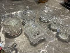 Set of Crystal Decoration Pieces