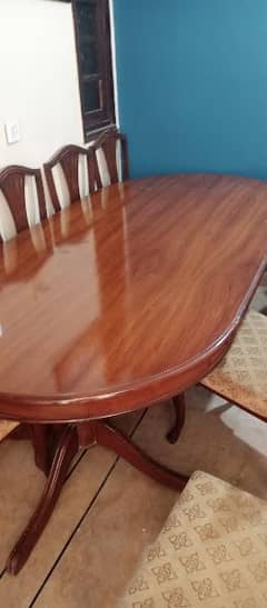 Dining Table in shesham wood with 08 Chairs contact 03002946830