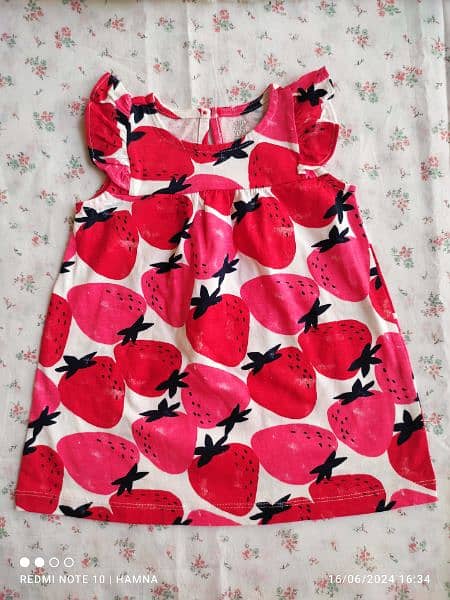 9 Month Carter's Strawberry Short Sleeves Dress 0