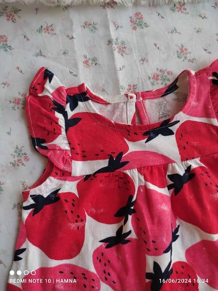 9 Month Carter's Strawberry Short Sleeves Dress 2