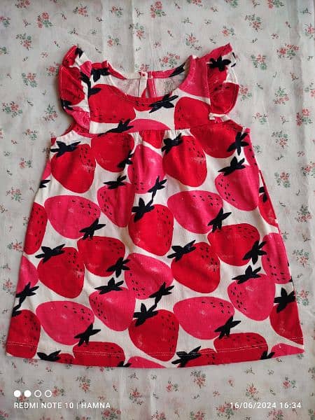 9 Month Carter's Strawberry Short Sleeves Dress 5