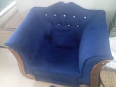 blue color sofa