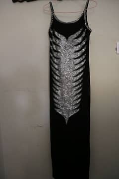 Black full sequence long dress
