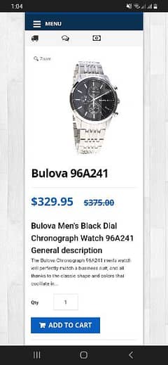 bulova 96A241 original American watch available only watch 0