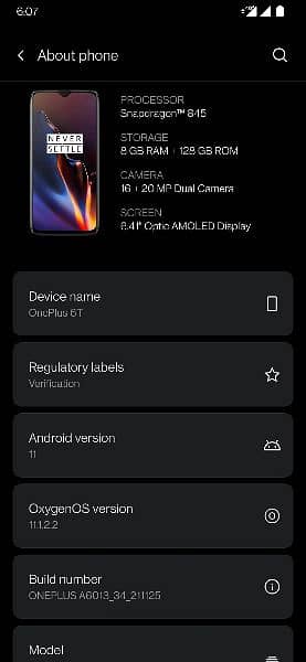 one plus 6t pta approved 8/128 snapdragon 845 back glass damage ha 0