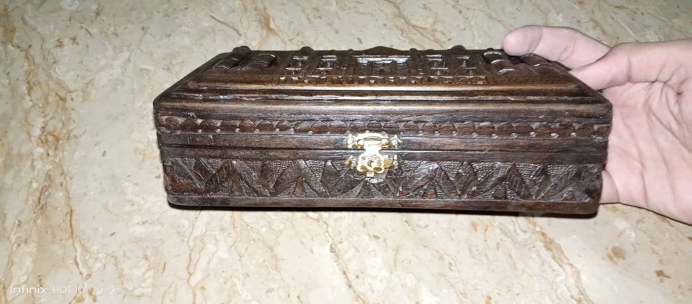 Antique Wooden Jewelry Box Rare piece 5