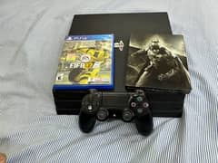ps4 pro with orignal controller and 2 cds 0