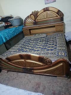 Dboul bed kind size wooden with matres