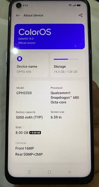 OPPO A96 urgent sale Mint Condition like brand new with box. 1