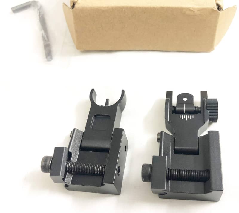 Iron Sight Flip Up Sights Set Front & Rear Tactical AR15 M16 2