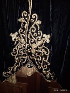 velvet gown,embroidered