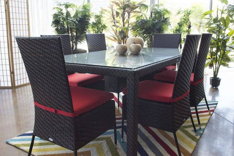 Outdoor indoor Rattan garden, dining, caffe, restaurants, ballconi set 7