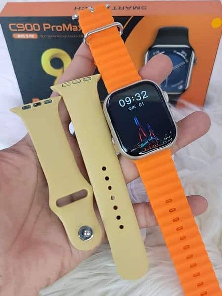 C900 Pro Max Smart Watch with 2 Straps, Palm Sensor and Active Calling 2