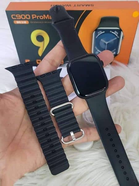 C900 Pro Max Smart Watch with 2 Straps, Palm Sensor and Active Calling 5