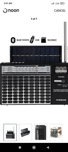 Olsenmark OMR-1276N multifunction solar Radio