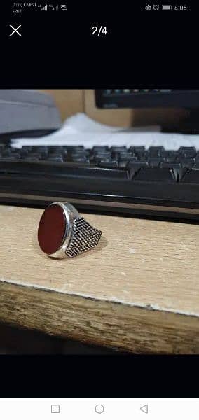 silver ring with irani aqeeq 3