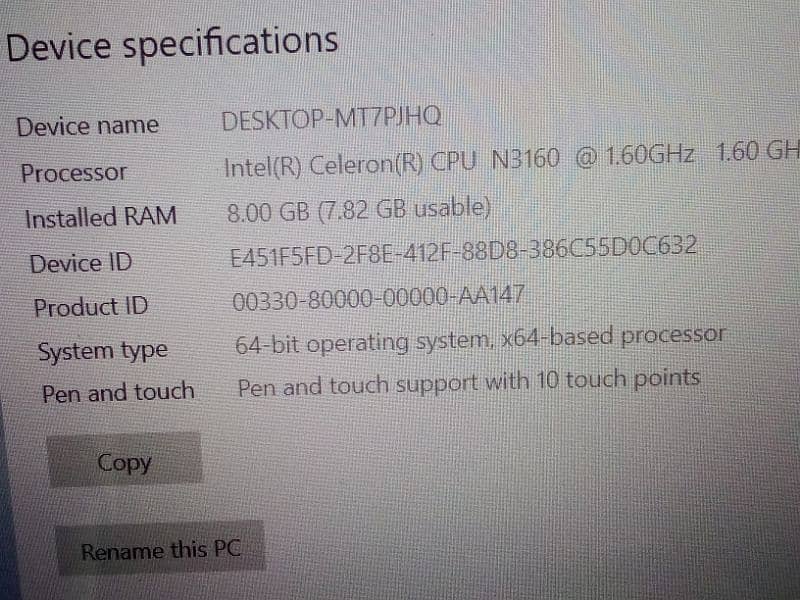 laptop Lenovo urgent sale 8gb ram 128 gb rom 5