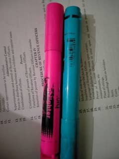 highlighter . . blue and pink