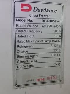 Dawlance Deep Freezer and Refrigerator (Compressor Faulty)