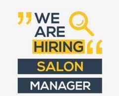 Salon Manager job Available Male female