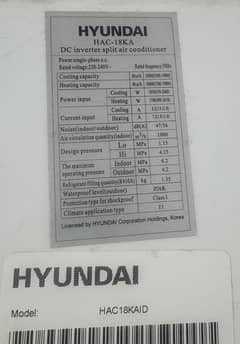 Hyundai 1.5ton AC For Sale