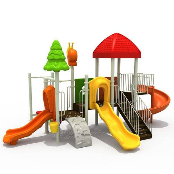 Multiple Swings & Slide| Wooden Tree House |Seesaw| Bench|Gazibo 16