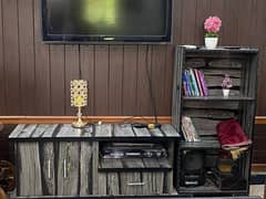 book shelf and tv stand