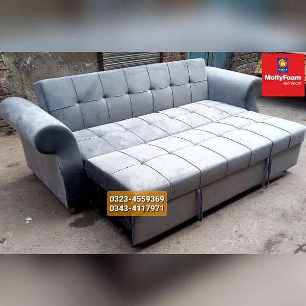 Molty double bed sofa cum bed/dining table/stool/Lshape sofa/chair 13